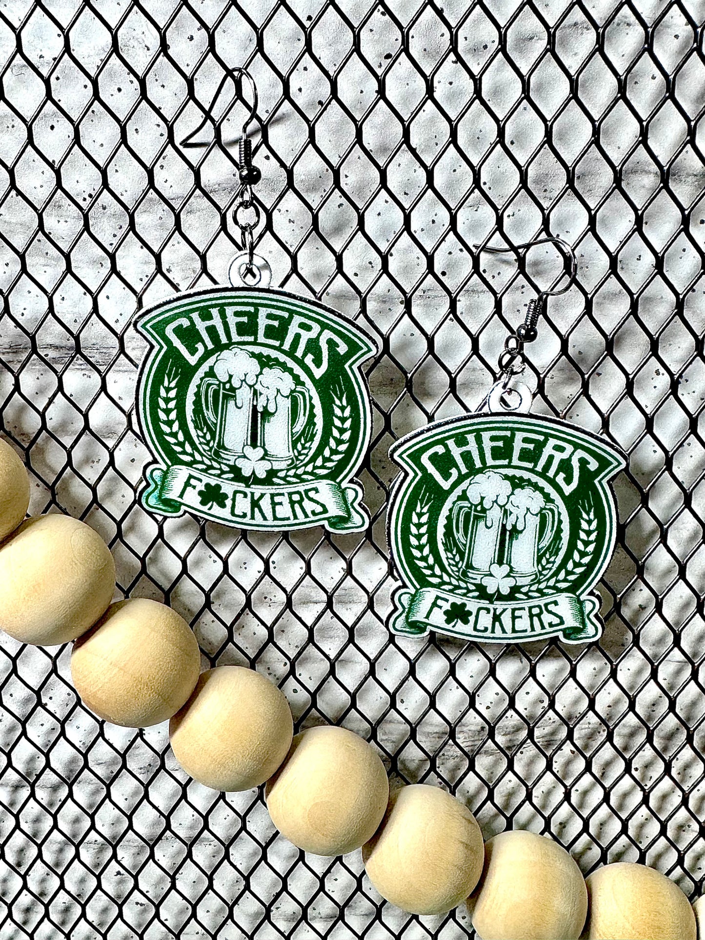 Cheers Fuckers Shrink Plastic & Resin Earrings