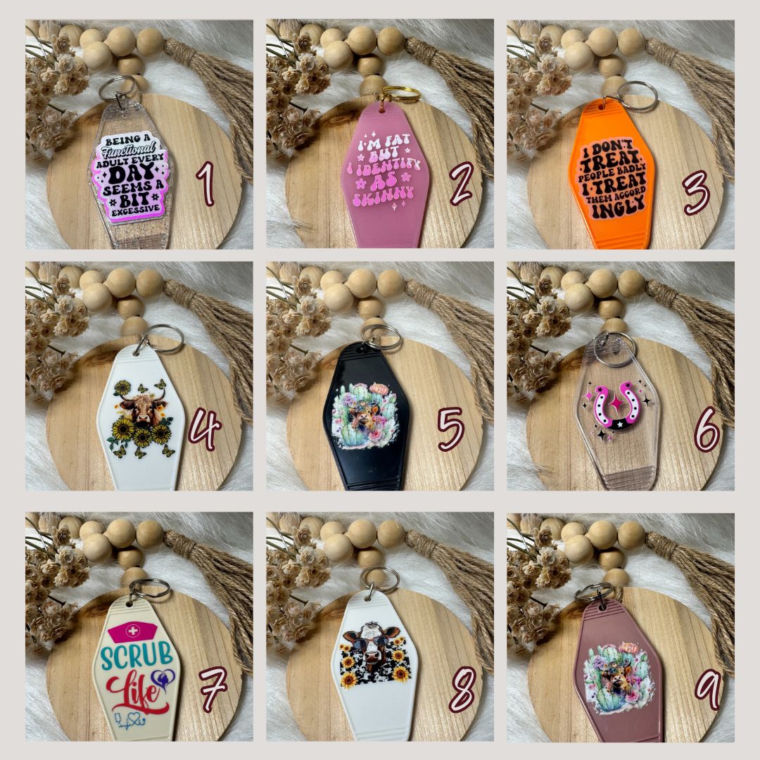Motel Keychains (RTS Ready To Ship)