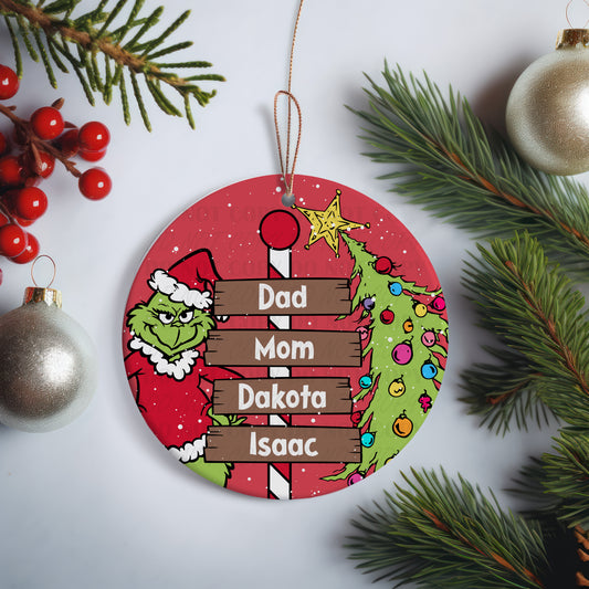 Personalized Grinchmas Ceramic Ornament