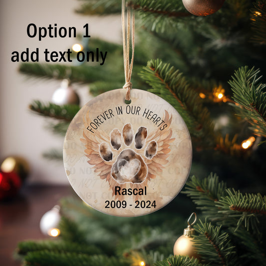 Personalized Pet Memorial Ceramic Ornament