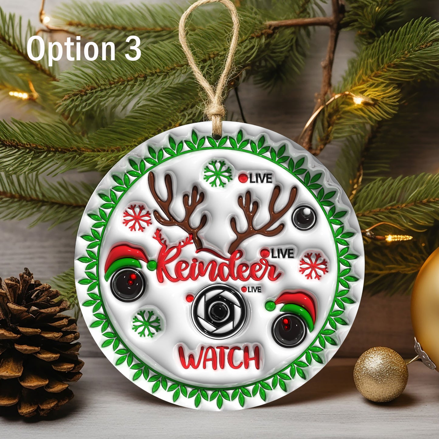 Santa/Elf Cam Christmas Ornaments