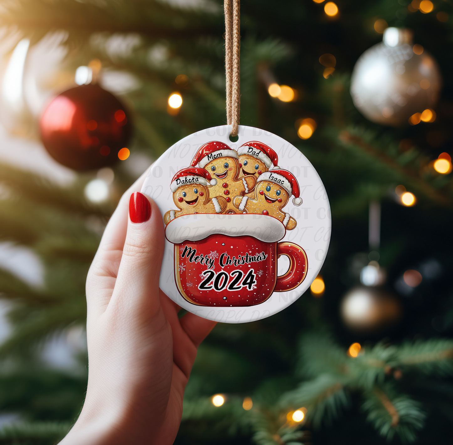 Personalized Gingerbread Mug Ceramic Ornament